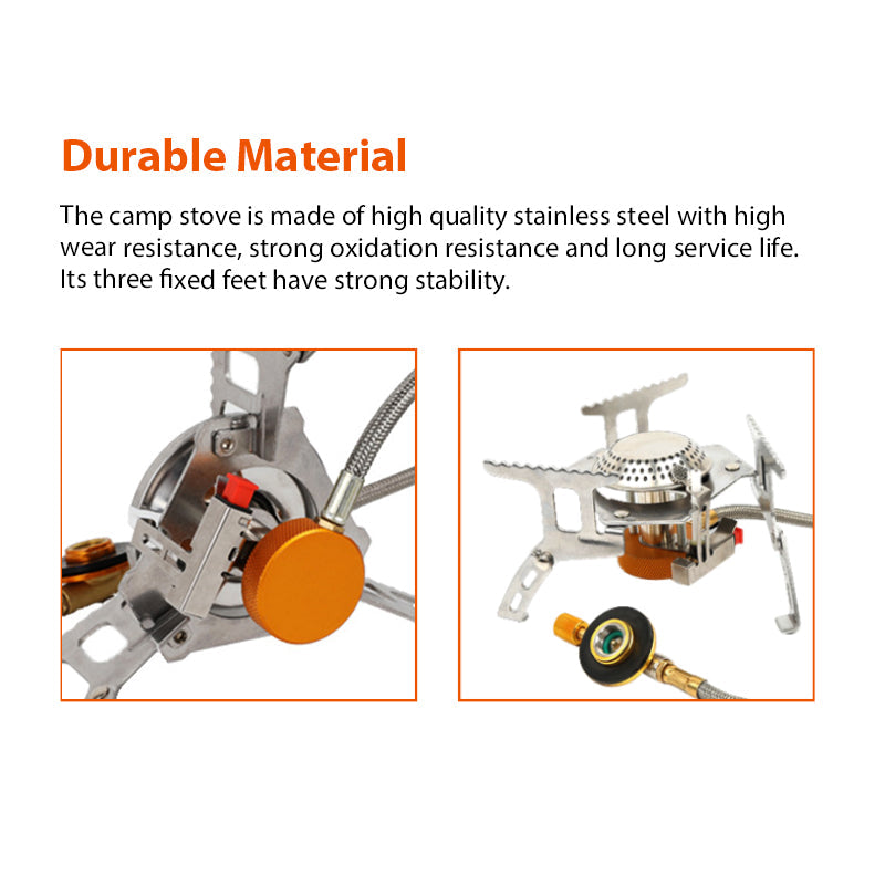 Ultralight Portable Camping Stove: Outdoor Picnic, Hiking, Survival Cooking Tool, Propane/Gasoline Burner