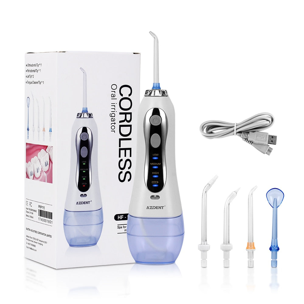 Portable Cordless Water Dental Flossier with 5 Jet Tips