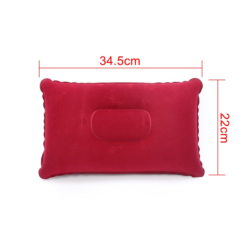 Inflatable Air Pillow Bed for Camping, Travel, Plane - PVC Nylon Neck Stretcher & Backrest Support