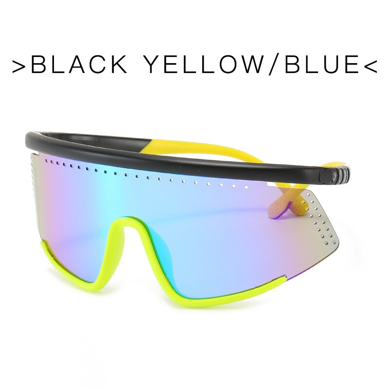 Large Frame Sports Sunglasses - Colorful Film Cycling, Ski, Camping, Hiking Goggles with Silicone Legs