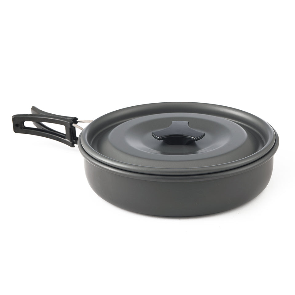 1 Set Non-stick Outdoor Camping Cookware: Pots, Pans, Kettle, Foldable Spoon, Fork, Knife, Cup