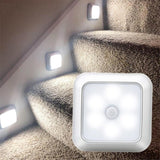 Battery Powered LED Motion Sensor Night Light - Wireless Lighting for Stairs, Bedroom, Cupboard, Toilet, Wardrobe