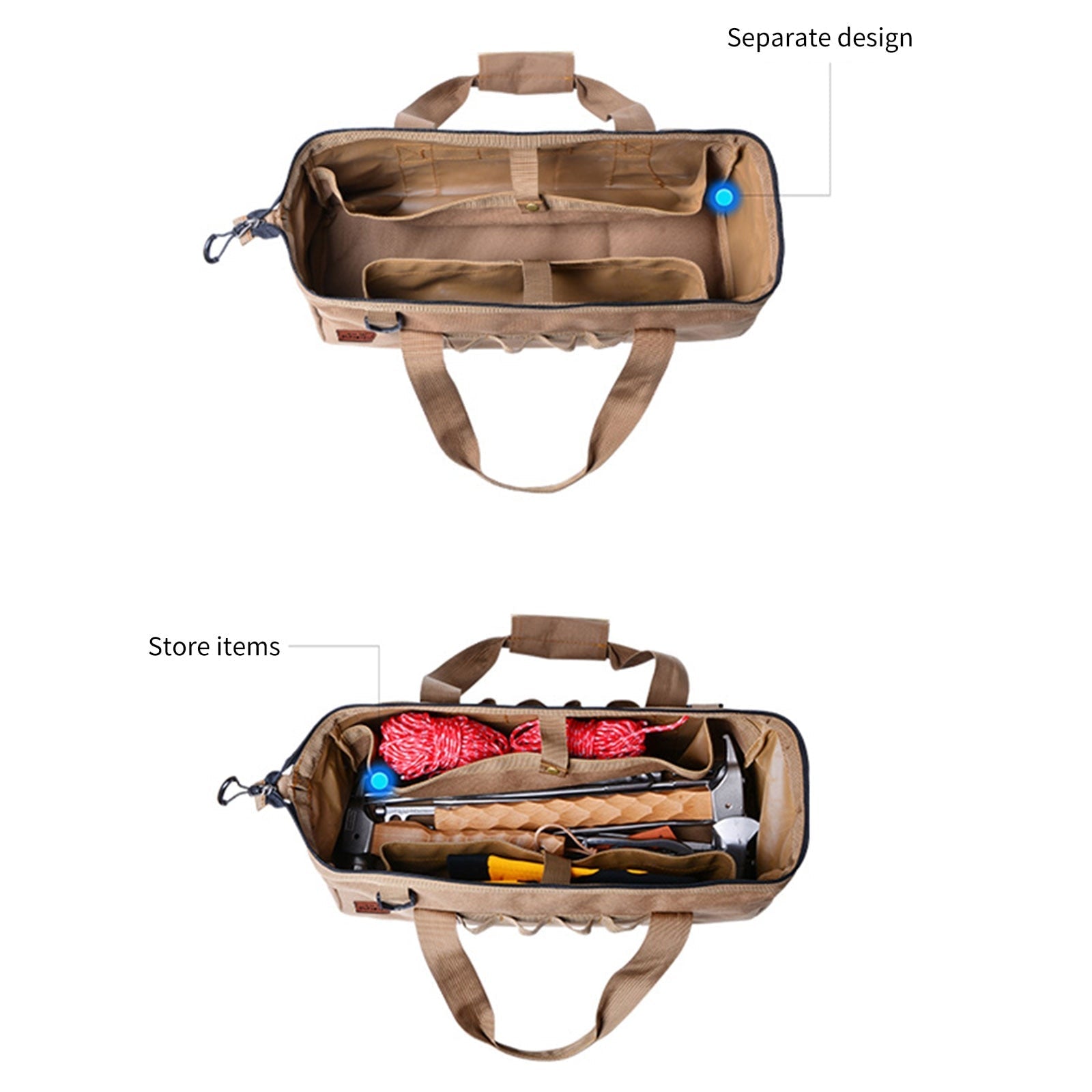 Mehrzweck-Werkzeugaufbewahrungstasche mit großem Fassungsvermögen für Campingzubehör, Outdoor-Zeltheringe und sonstige Gegenstände