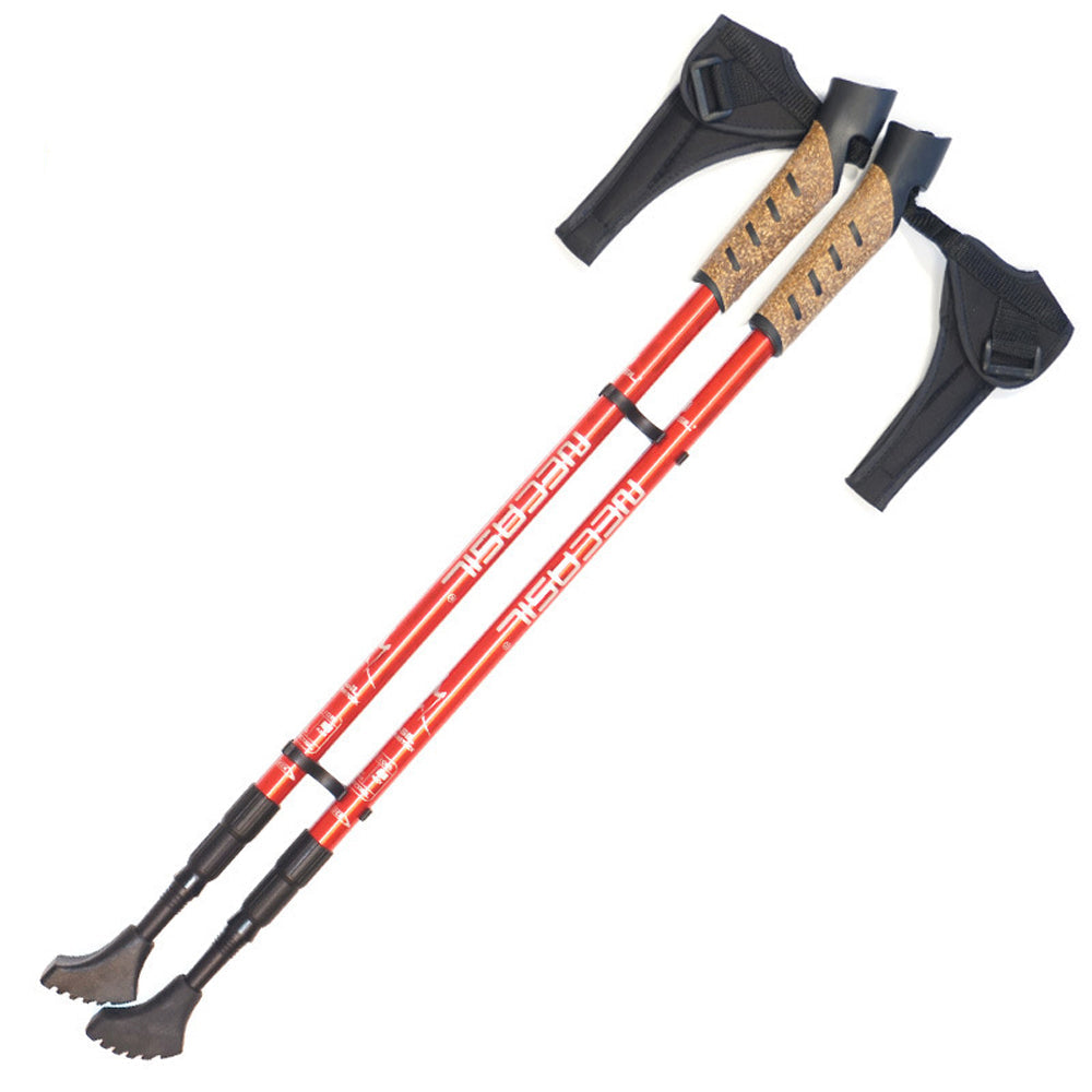2pcs Nordic Walking Sticks - Adjustable Aluminum Telescopic Trekking Poles for Camping & Hiking