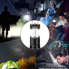 Portable Rechargeable Camping Lantern Flashlight with 4 Modes and Two-Way Hook for Working, Camping, and Hiking