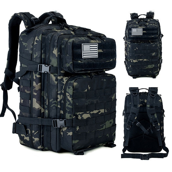 50L Military Tactical Backpack - Waterproof Hiking, Trekking, Camping Bag for Men & Women, Molle Bug Out Bag