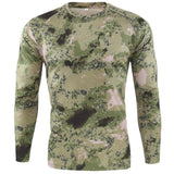 Men's Camouflage Quick-Dry Long Sleeve T-Shirt for Summer Outdoor Hiking, Fishing, Camping, and Tactical Use