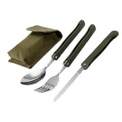 Long Cookware Backpack: Stainless Steel Spork, Fork, Knife, Spoon Utensil Set Combo