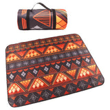 Portable Folding Picnic Mat - Thick, Moisture-Proof, Nation Style Print for Outdoor Camping, Family Picnics, Child Play