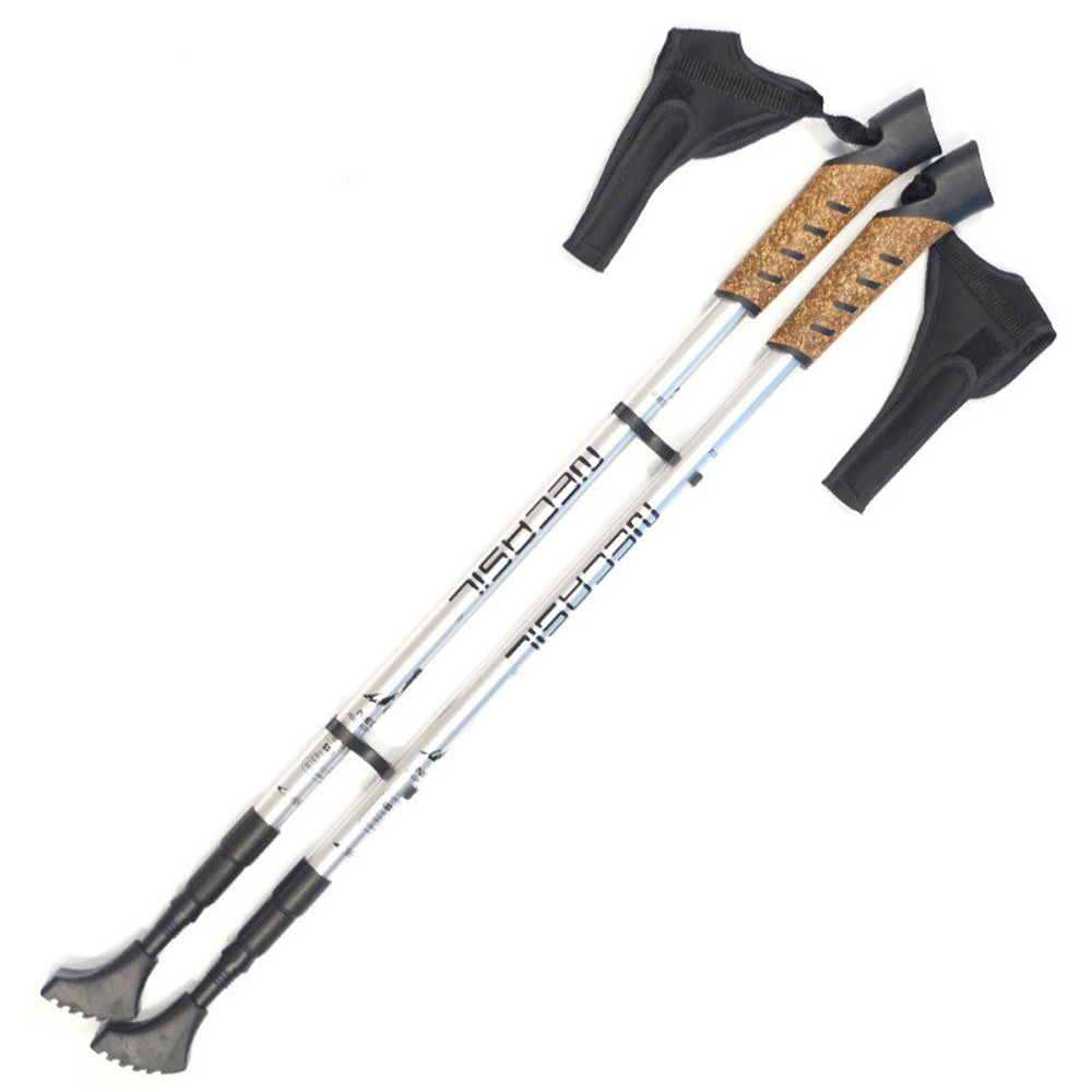 2pcs Nordic Walking Sticks - Adjustable Aluminum Telescopic Trekking Poles for Camping & Hiking