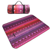 Portable Folding Picnic Mat - Thick, Moisture-Proof, Nation Style Print for Outdoor Camping, Family Picnics, Child Play