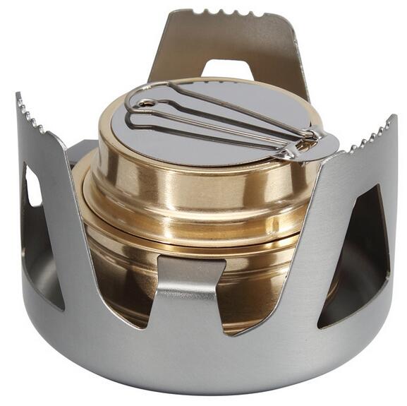 Portable Mini Alcohol Stove Burner - Ultralight Brass Camping & Backpacking Cooking Stove