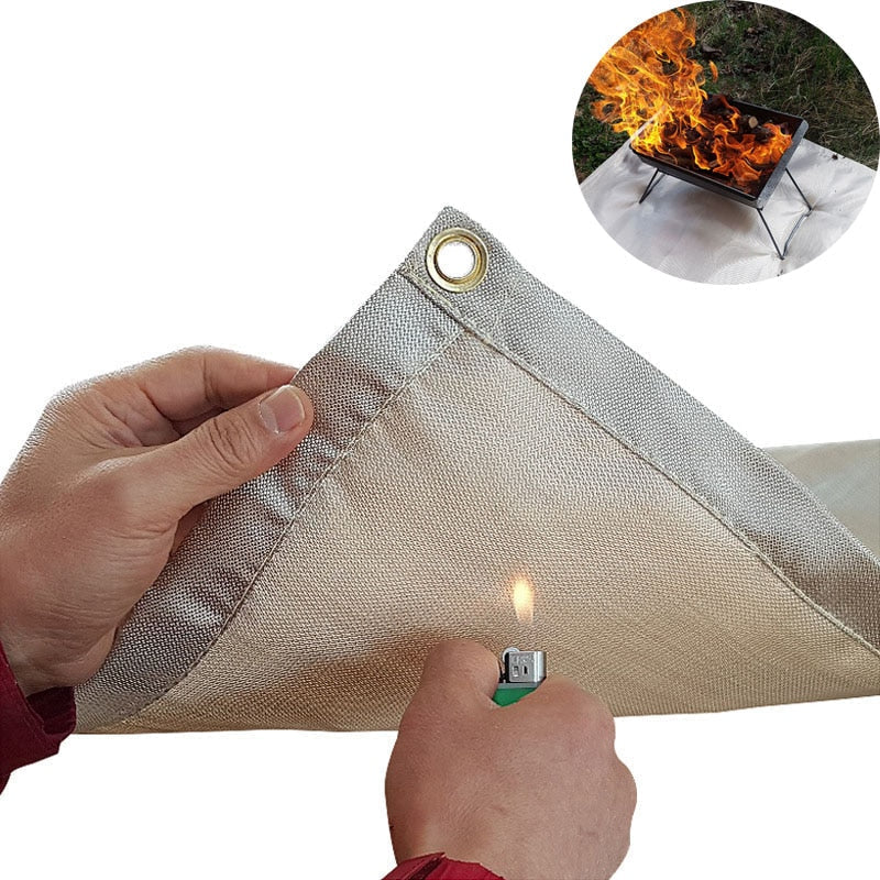 Fireproof Barbecue Mat - Heat Insulation Pad for Camping, Picnic, BBQ - High Temp Anti-Scald Flame Retardant Cloth