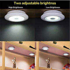 Super Bright 3W COB LED Under Cabinet Light with Wireless Remote, Dimmable for Wardrobe, Bedroom, Closet, Kitchen