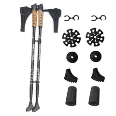 2pcs Nordic Walking Sticks - Adjustable Aluminum Telescopic Trekking Poles for Camping & Hiking
