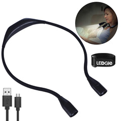 Rechargeable LED Neck Lamp - Lightweight Reading, Camping, BBQ, USB Booklight & Night Flashlight