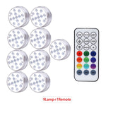 13 LED Underwater Light, 16 Colors RGB, IP68 Waterproof, RF Remote Control, Submersible for Pool, Pond, Vase