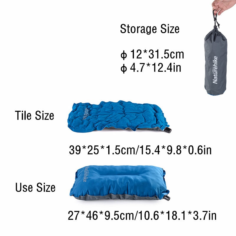 Ultralight Self-Inflating Travel Pillow - Compact, Folding, Inflatable for Camping & Outdoor Use