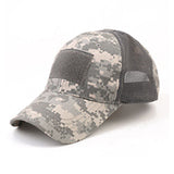 Adjustable Camouflage Tactical Baseball Cap - Summer Sunscreen Hat with Breathable Net for Military and Army Use