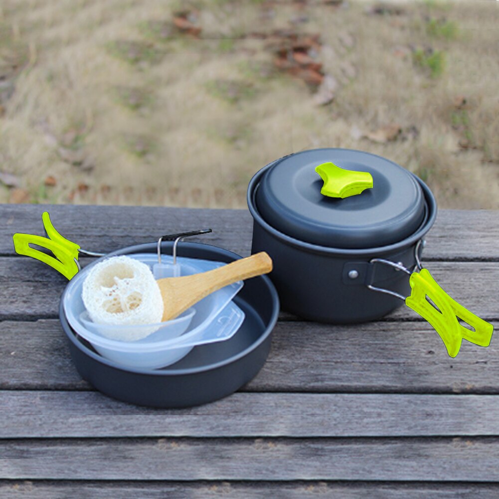 Ultralight Portable Camping Cookware Set: Pan, Pot, Bowl, Spoon, Fork - Outdoor Hiking Picnic Tableware Supplies