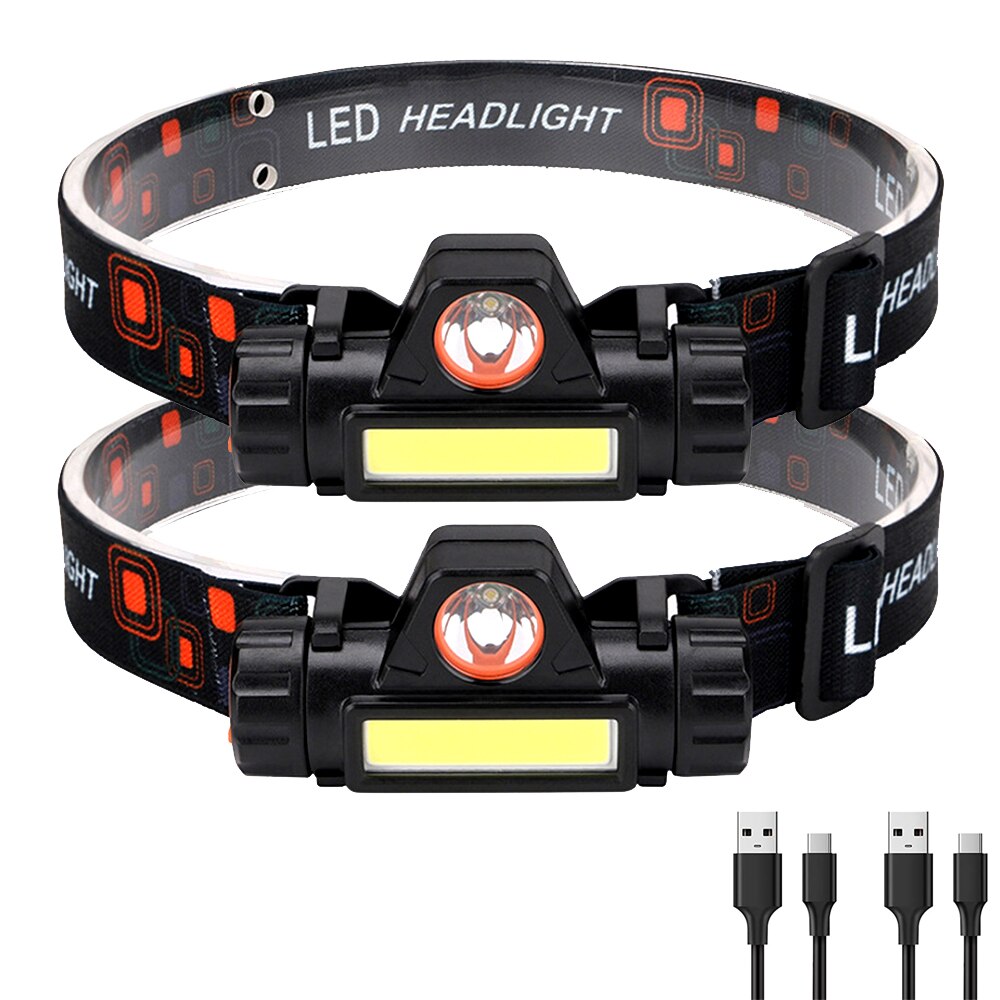 USB Rechargeable Motion Sensor Headlamp - Powerful, Waterproof Head Torch with Battery for Camping