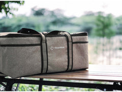 Camping Storage Bag for Picnic Basket, Outdoor Camping Lamps, Gas Stove, Canister, Pot, and Picnic Essentials