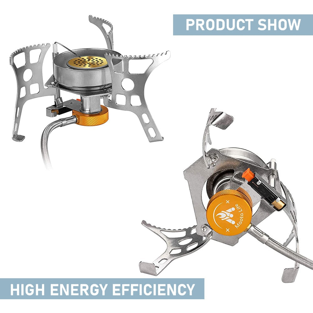 Outdoor Windproof Gas Stove - 3900W Folding Split Burner for Camping, Hiking, and Tourist Equipment