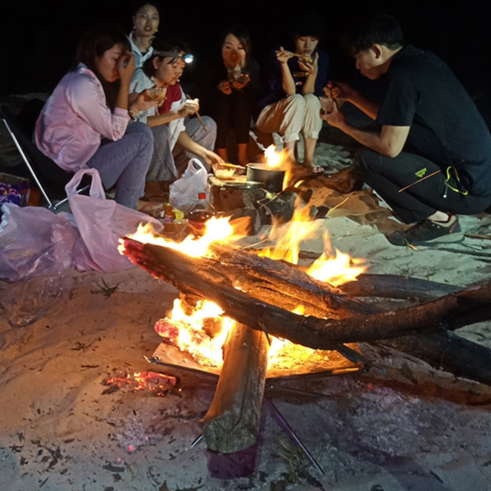 Faltbare Feuerstelle aus Edelstahlgeflecht – Camping im Freien, Heizung im Hinterhof, Grillwerkzeuge, Lagerfeuergestell