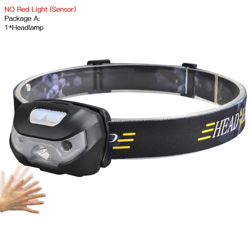 10000Lm Rechargeable LED Headlamp with Motion Sensor - Powerful USB Camping Torch Light