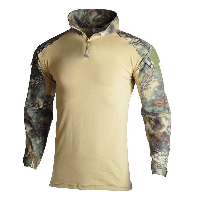 Men's Tactical Camouflage Long Sleeve Army T-Shirt - Breathable Outdoor Sports, Climbing, Fishing Clothing