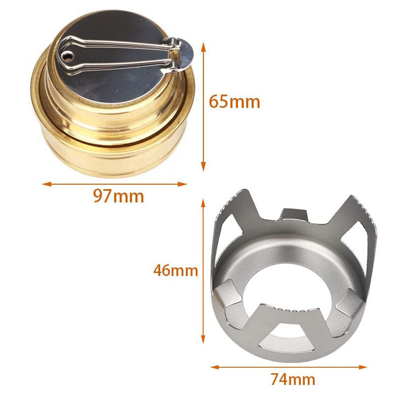 Portable Mini Alcohol Stove Burner - Ultralight Brass Camping & Backpacking Cooking Stove