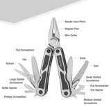 15-in-1 Camping Tool Set: Multi Pliers, Tactical Knife, Multi Tools, Survival Kit