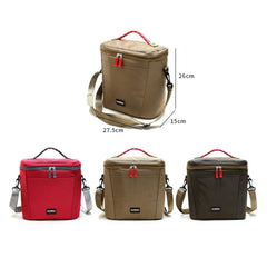 11L Picnic Bag - 600D Oxford Cloth, Three-Layer, Shoulder Handle, Zipper, Outdoor Camping Lunch Thermal Insulation Ice Bag