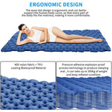 Double Camping Sleeping Mat - Self Inflatable, Extra Wide, Portable Nylon TUP Air Mattress for Outdoor Hiking