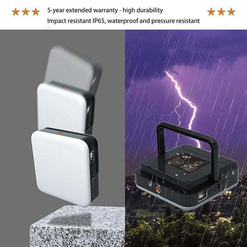 Waterproof LED Camping Lantern with Power Bank - 13500mAh, Ideal for Camping, Fishing, and Emergencies