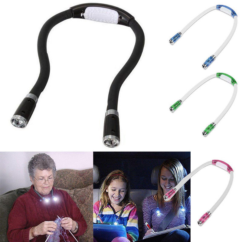 Flexible Handsfree LED Neck Light - Super-bright Reading Lamp, Book Light, Night Knitting, Camping Flashlight