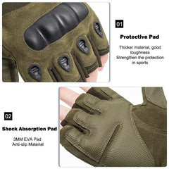 Men's Tactical Full & Half Finger Gloves for Cycling, Motorcycling, Camping, Hiking, and Fitness