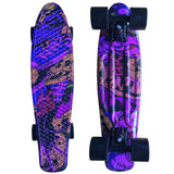 22 inch Skateboard Cruiser Penny 22" X 6" Retro Longboard Skate Graphic Galaxy Complete Led Light