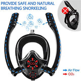 Snorkeling Mask Anti-fog Diving Double Breathing Tube Equipment