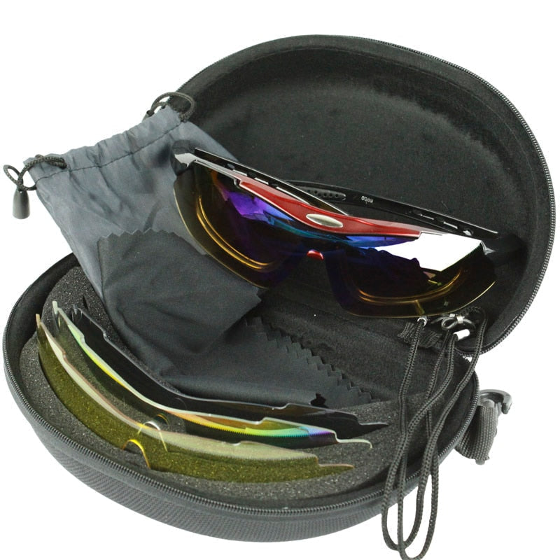 Outdoor Sport Tactical Goggles: Hiking, Camping, Hunting, Cycling, Fishing Sunglasses with 5 Lenses