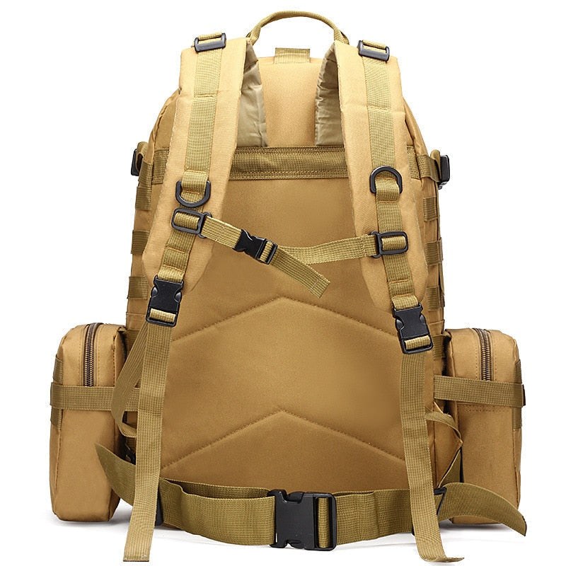 50L Tactical Backpack 4-in-1 Military Rucksack Molle Outdoor Sport Bag for Men - Camping, Hiking, Travel, Climbing