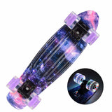 22 inch Skateboard Cruiser Penny 22" X 6" Retro Longboard Skate Graphic Galaxy Complete Led Light