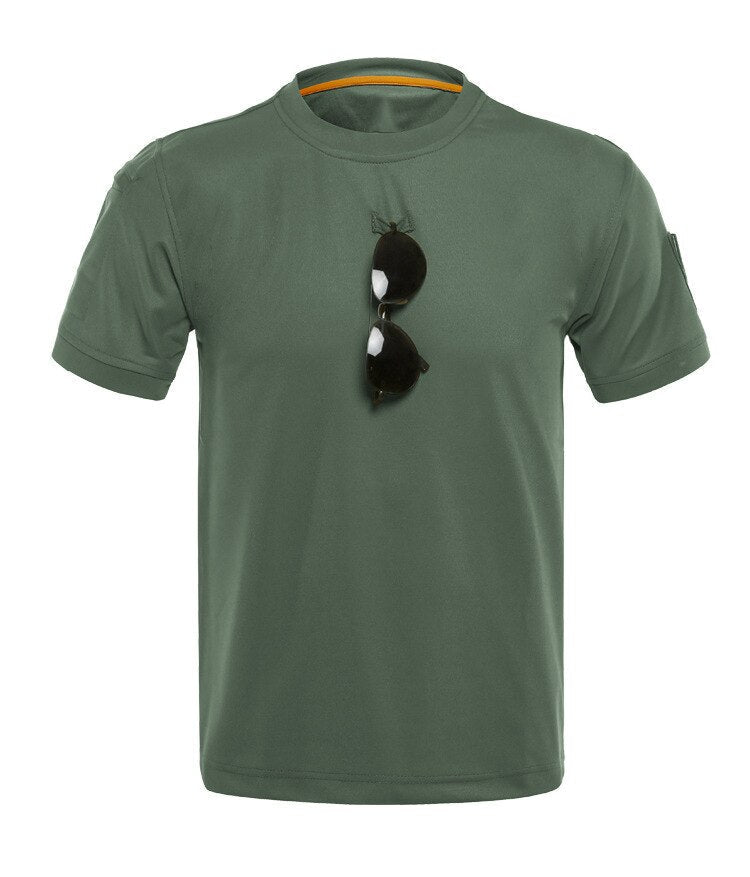 4XL Men's Quick Dry Outdoor Sport T-Shirt - Summer Climbing, Training, Tactical Military Uniform