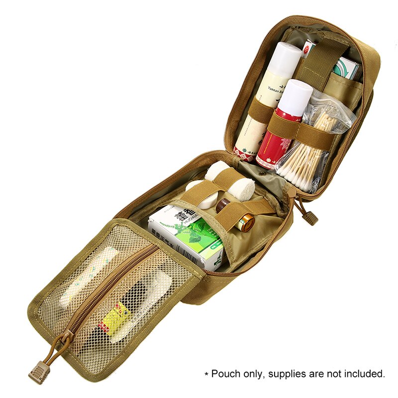 Outdoor Hiking EDC Molle Tactical Pouch - Emergency First Aid Survival Kit for Travel, Camping, Climbing