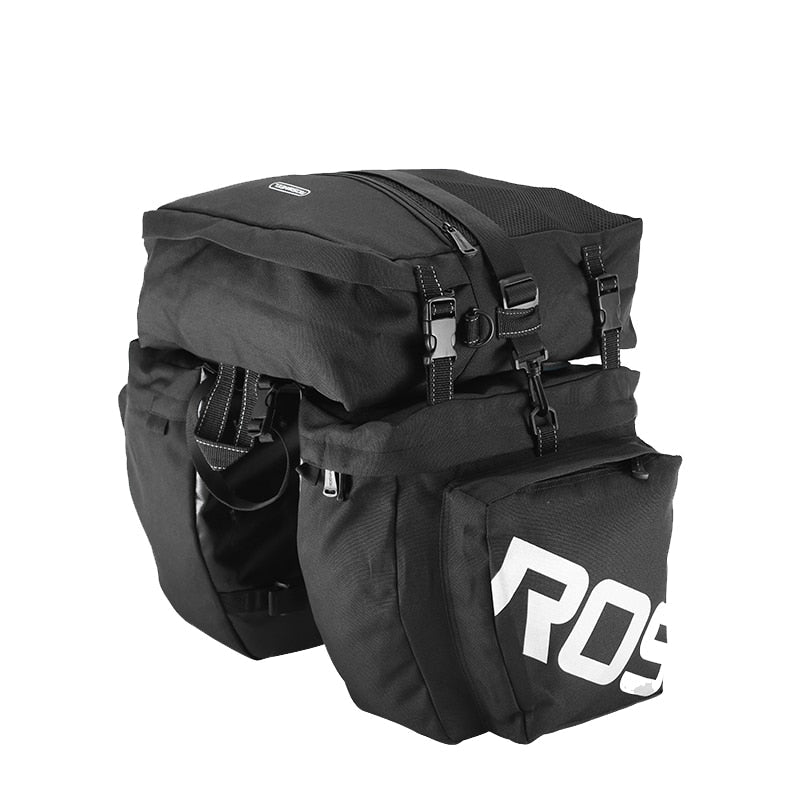 Mountain Road Bicycle 3-in-1 Trunk Bags: Double Side Rear Rack Pannier Pack for Cycling Luggage Carrier