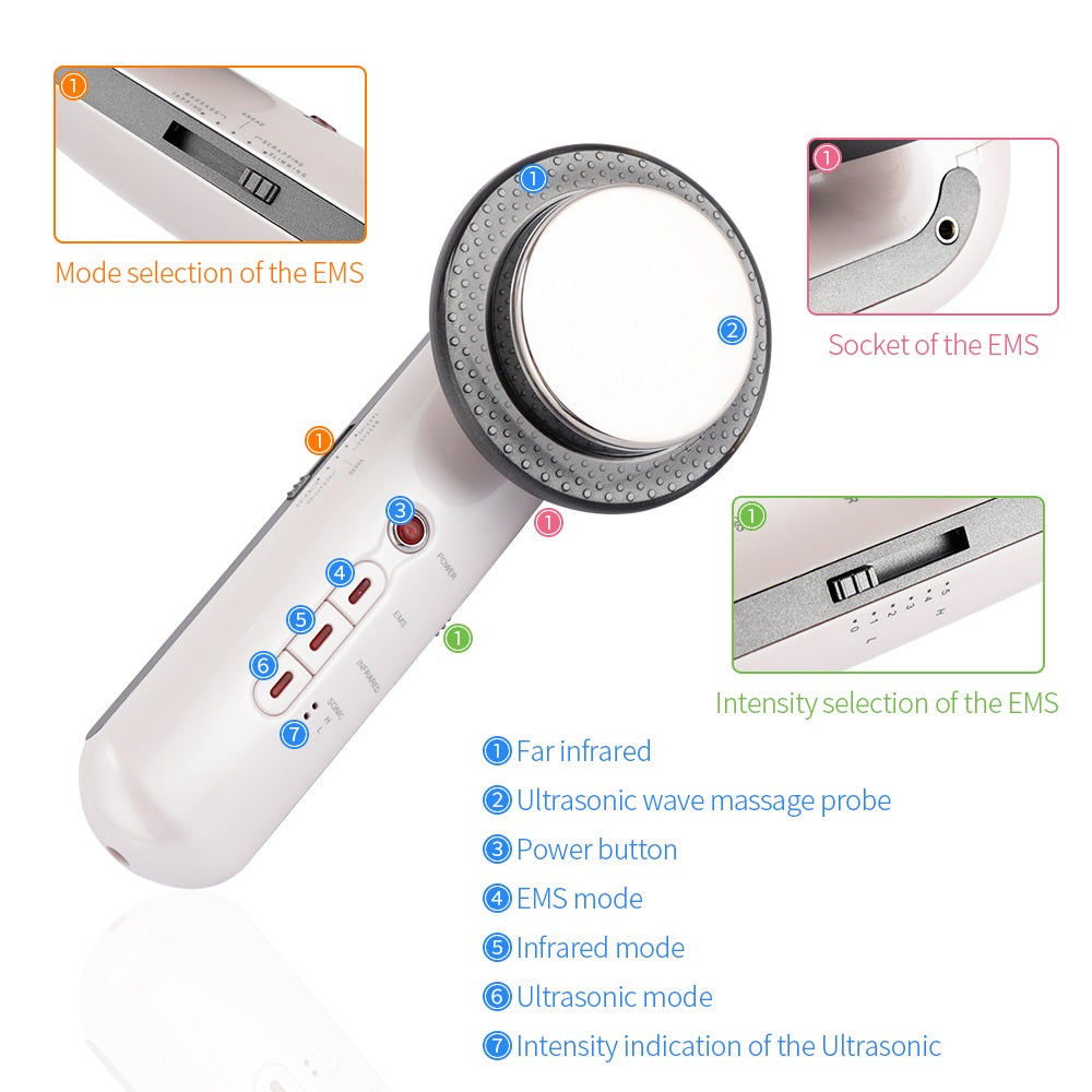 Face Lifting 3 in 1  EMS Infrared Ultrasonic Body Massage