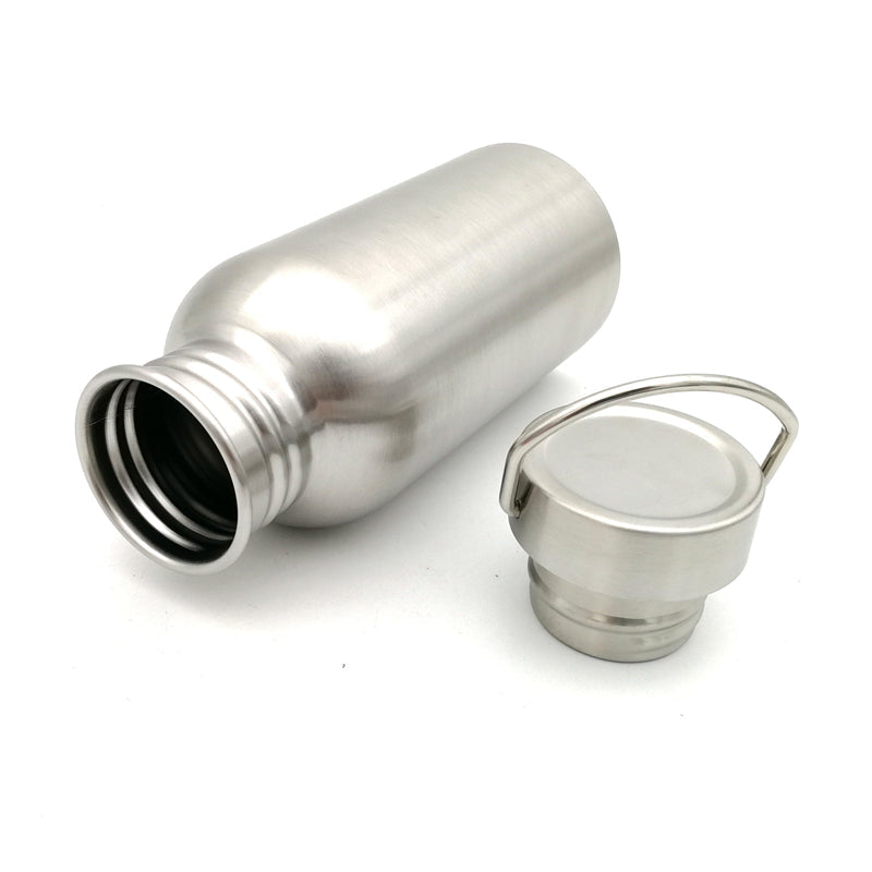 Bushcraft Stainless Steel Water Bottle with Hook - Wide Mouth, Leak-Proof Flask for Camping, Picnic, Hiking