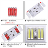 Battery Powered 4 COB LED Switch Night Light for Kitchen, Cabinet, Garage, Closet, Camp, Emergency Lamp