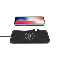 Universal Wireless Car Charger QI Charging Pad, Soft Silicone Mat with GPS Holder Mount for iPhone 8/8Plus Samsung - JustgreenBox