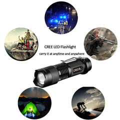 Powerful Tactical LED Flashlights - Portable, Zoomable, 3 Modes, Self Defense, Camping Lanterns, 6 Pack